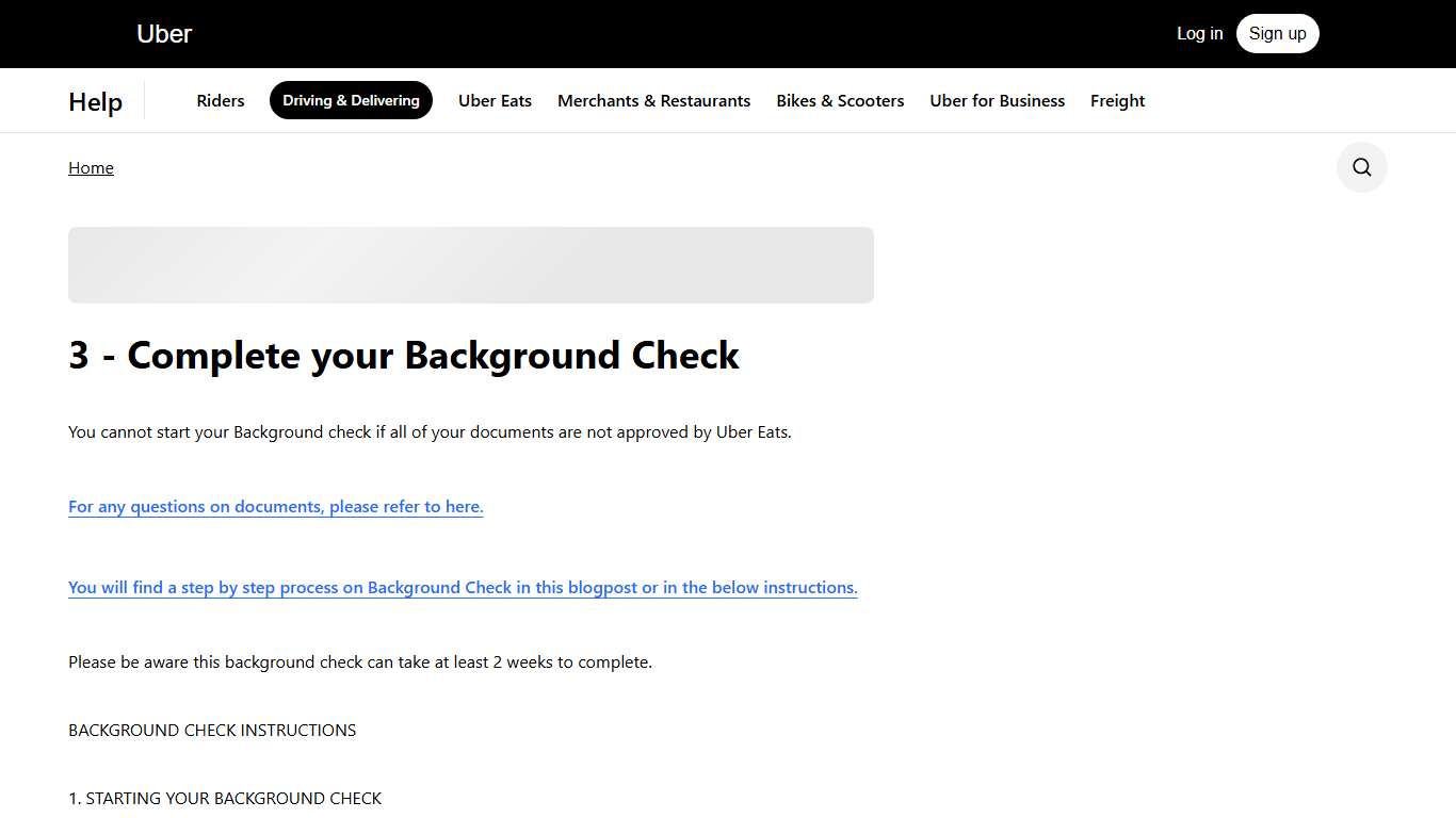 3 - Complete your Background Check | Driving & Delivering | Uber Help